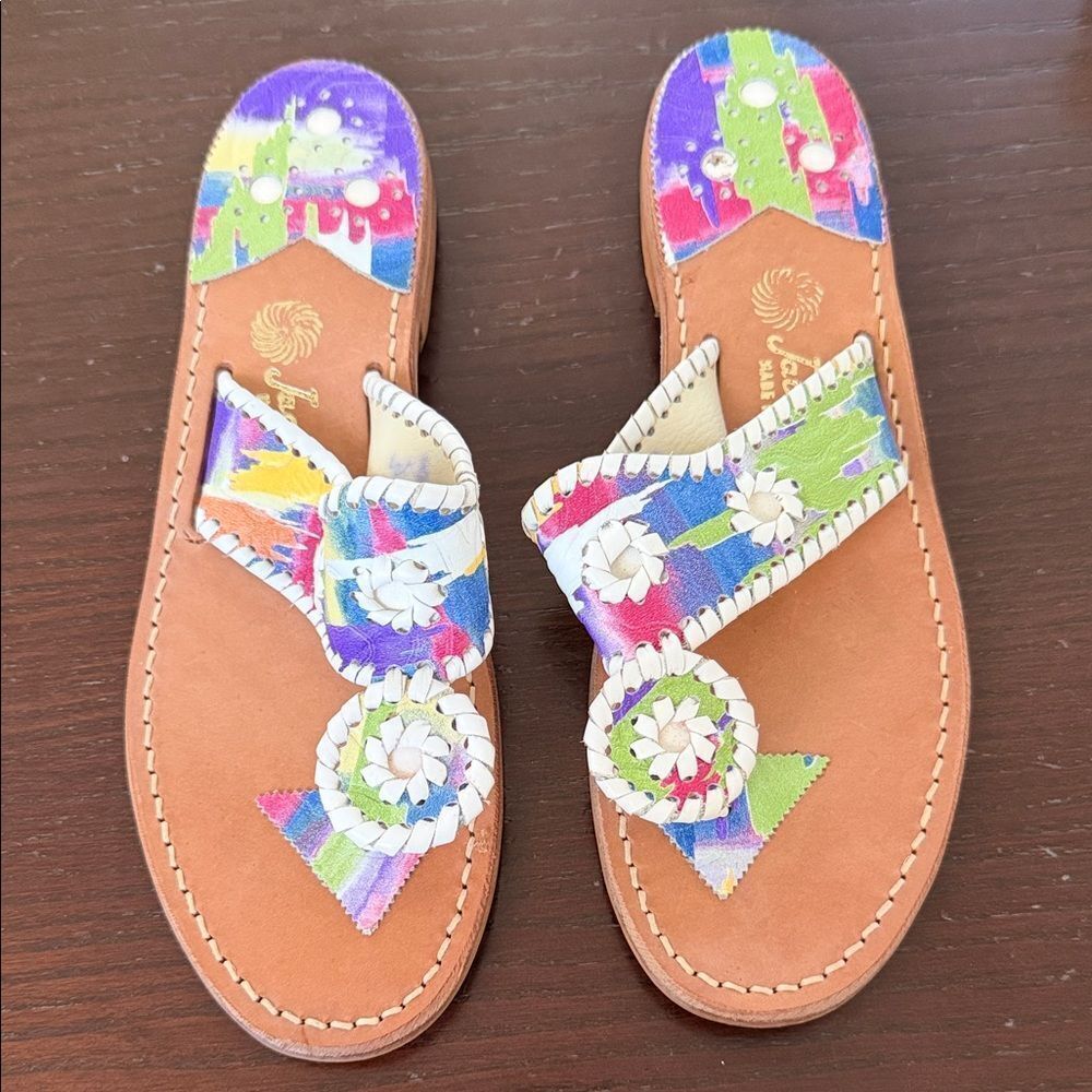 New Jack Rogers Multicolor Leather rainbow 🌈 Sandals 8
